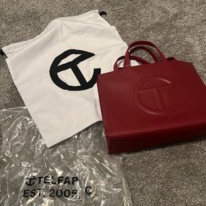 Telfar medium size shopping bag in oxblood